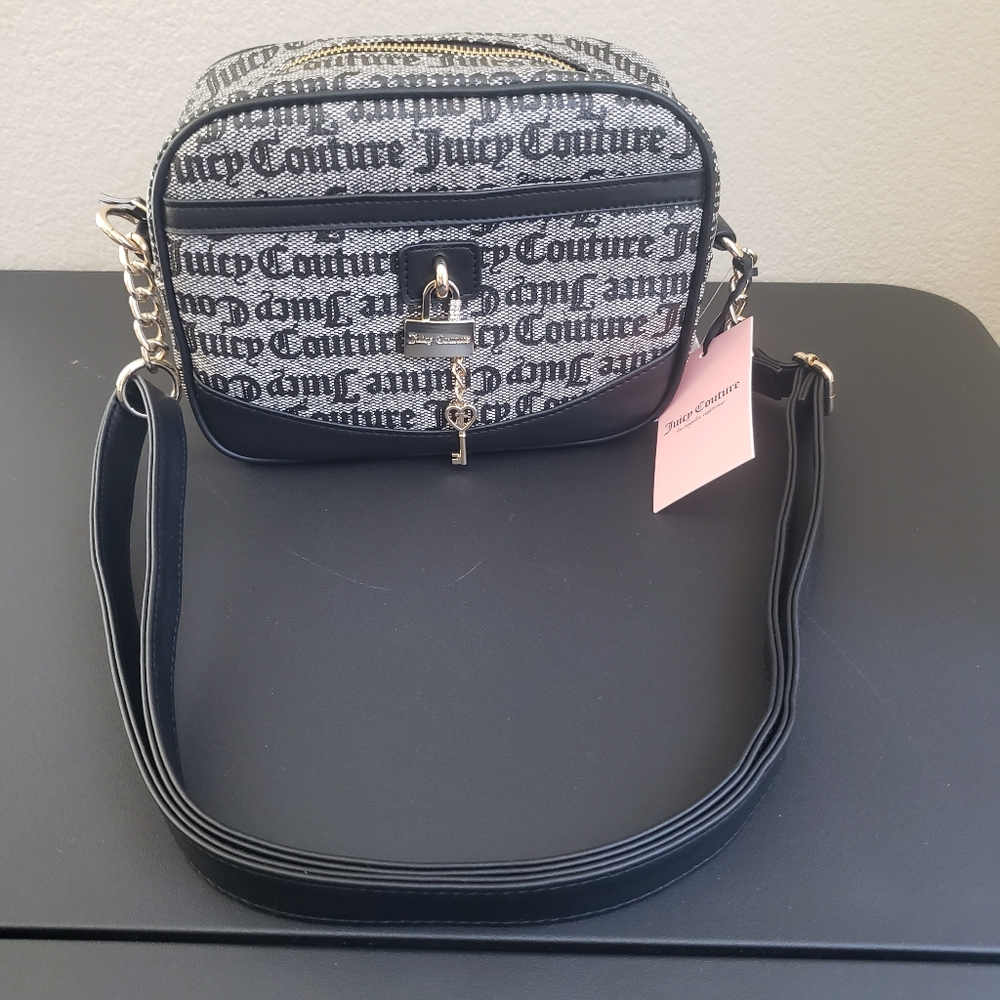 Juicy Couture Eastside Westside Camera Black/Beige Crossbody Bag NWT - Picture 8 of 16